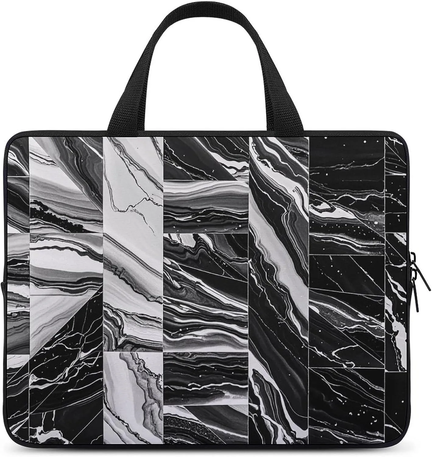 Black Marble Laptop Bag Durable Laptop Sleeve Water-Resistant Notebook Bag for Computer Or Tablet