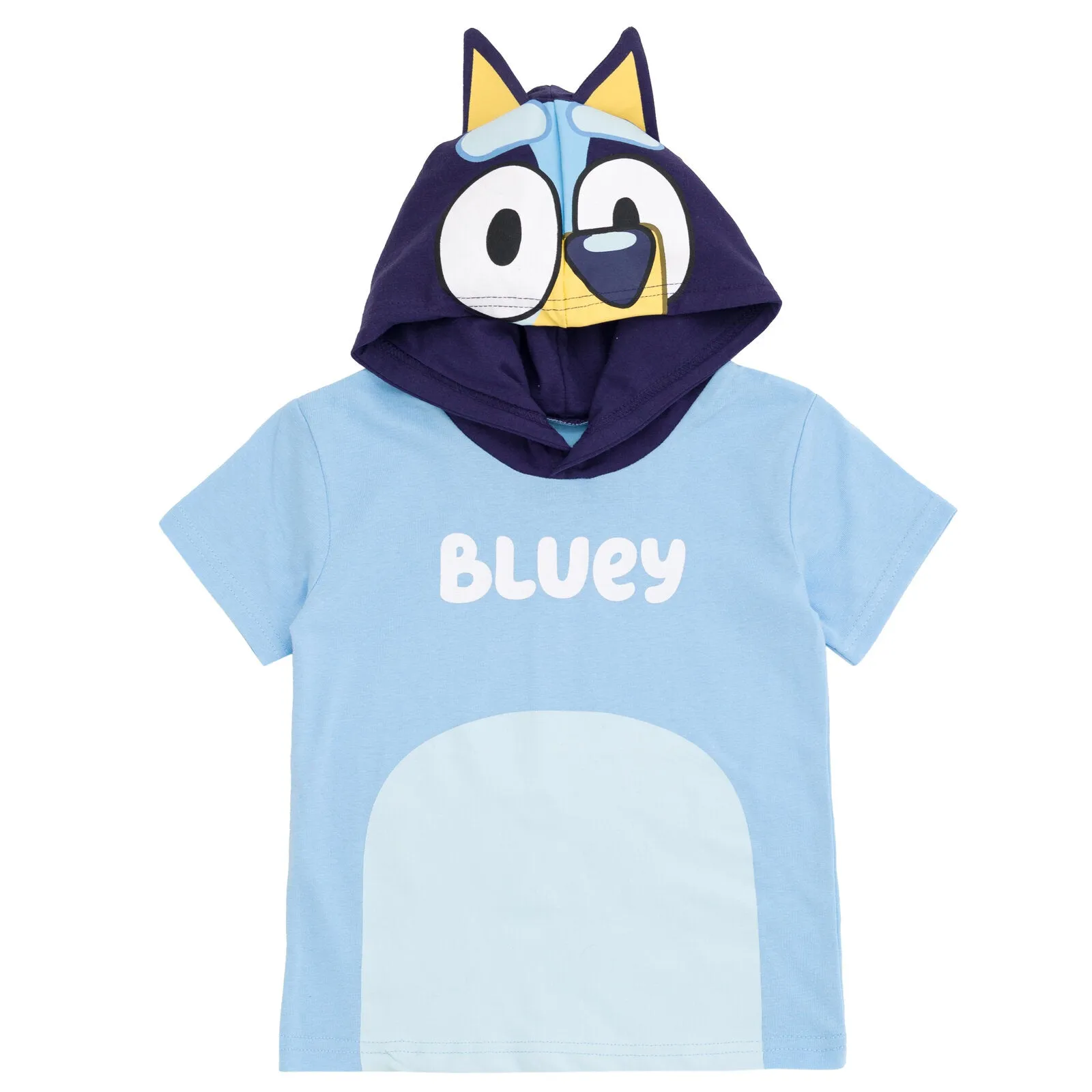 Bluey Hooded Cosplay T-Shirt and French Terry Shorts Outfit Set