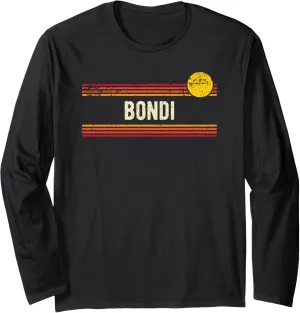 Bondi Beach Retro Vintage Sunset Distressed Style Design Long Sleeve T-Shirt