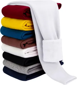 BOOPH Girls Winter Leggings Fleece Lined Toddler Kids Basic Full Length Pants