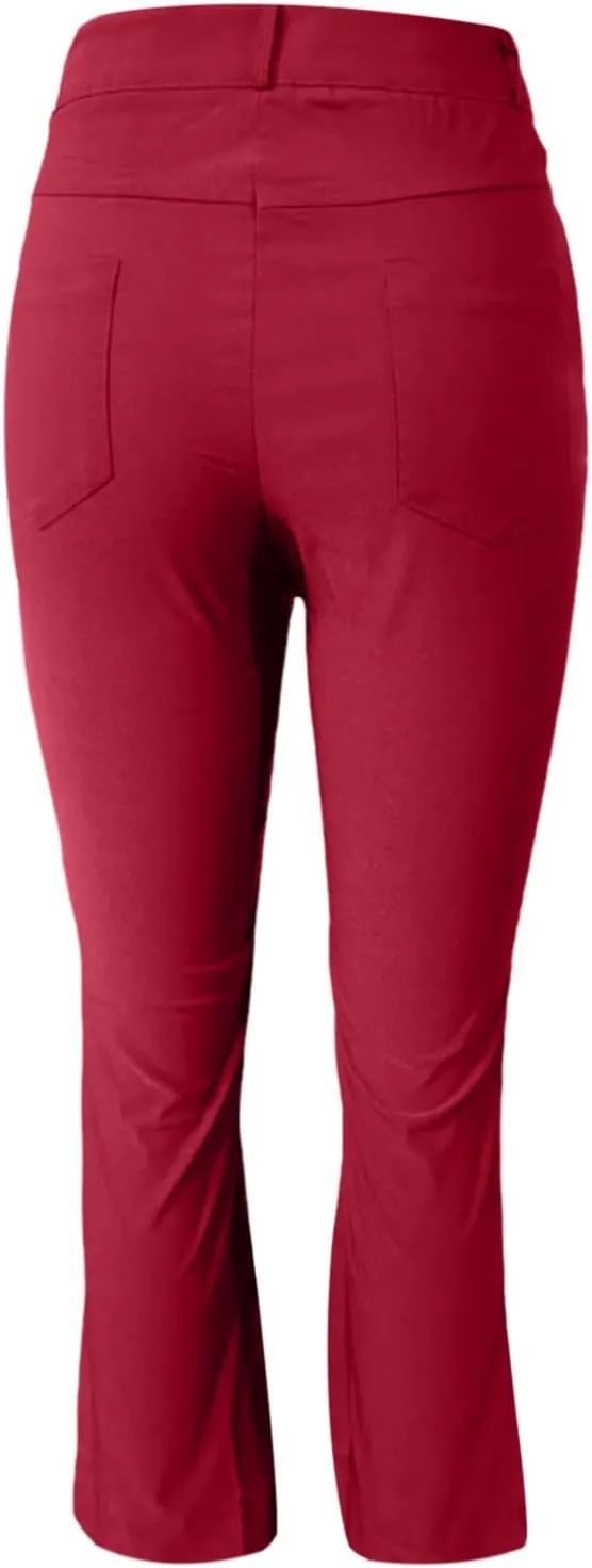 Bootcut Dress Pants Women Stretchy Work Business Office Casual Pull On Elastic Waist Trousers Slacks with Pockets