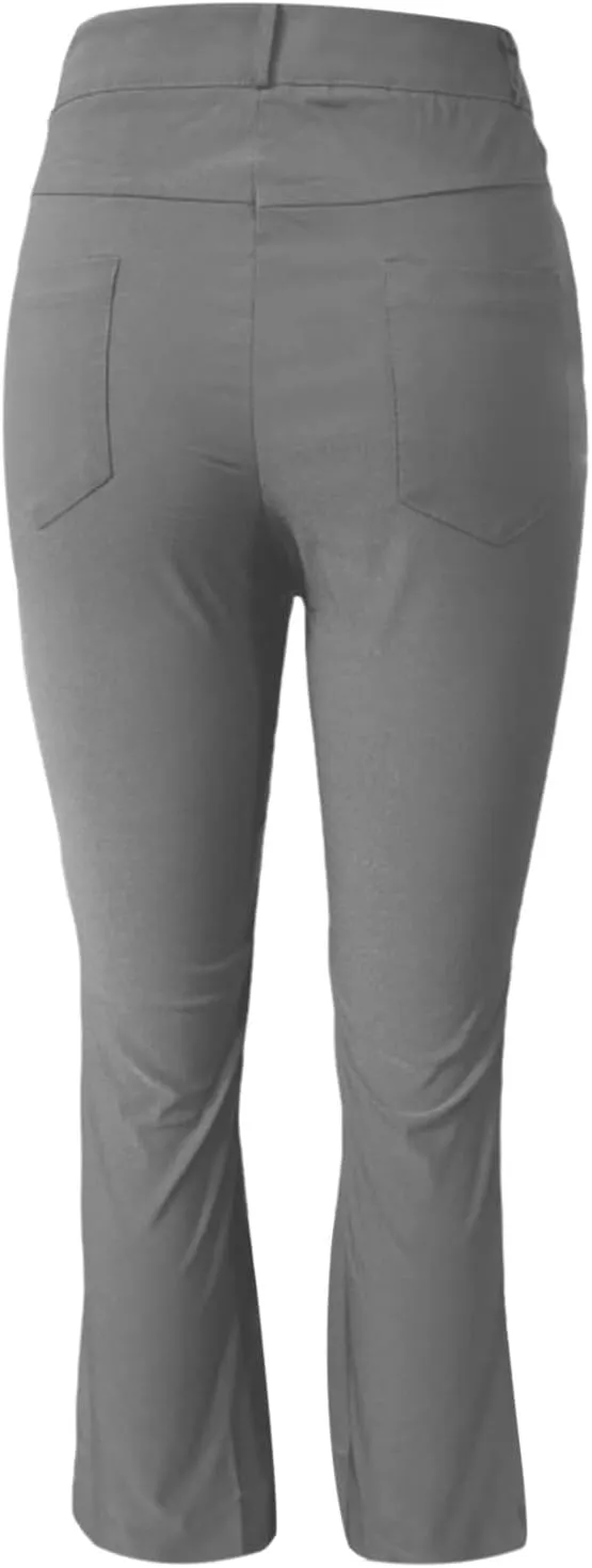Bootcut Dress Pants Women Stretchy Work Business Office Casual Pull On Elastic Waist Trousers Slacks with Pockets