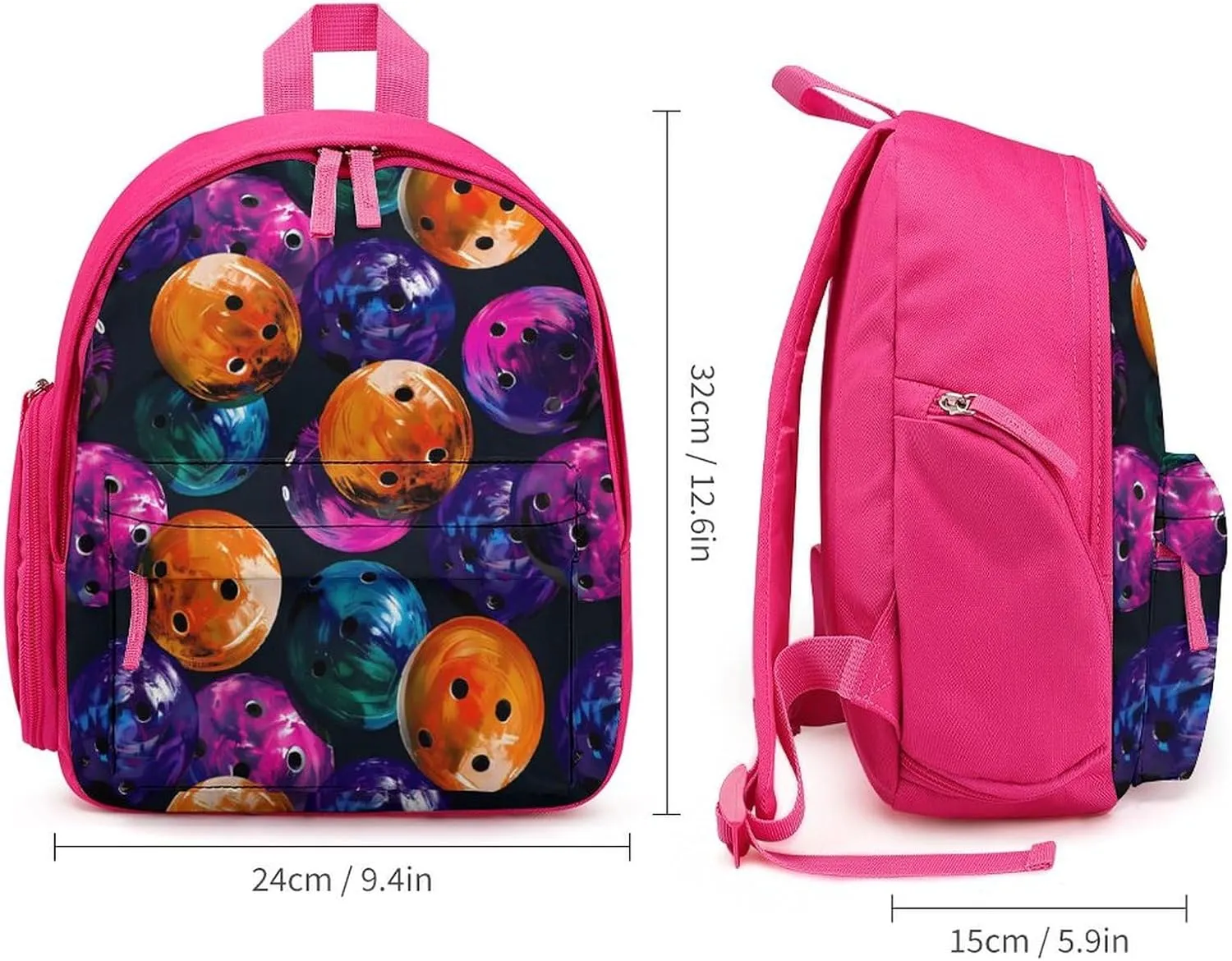 Bowling Ball Travel Backpack Water Resistant Luggage Daypack Business Weekender Bag for Men Women