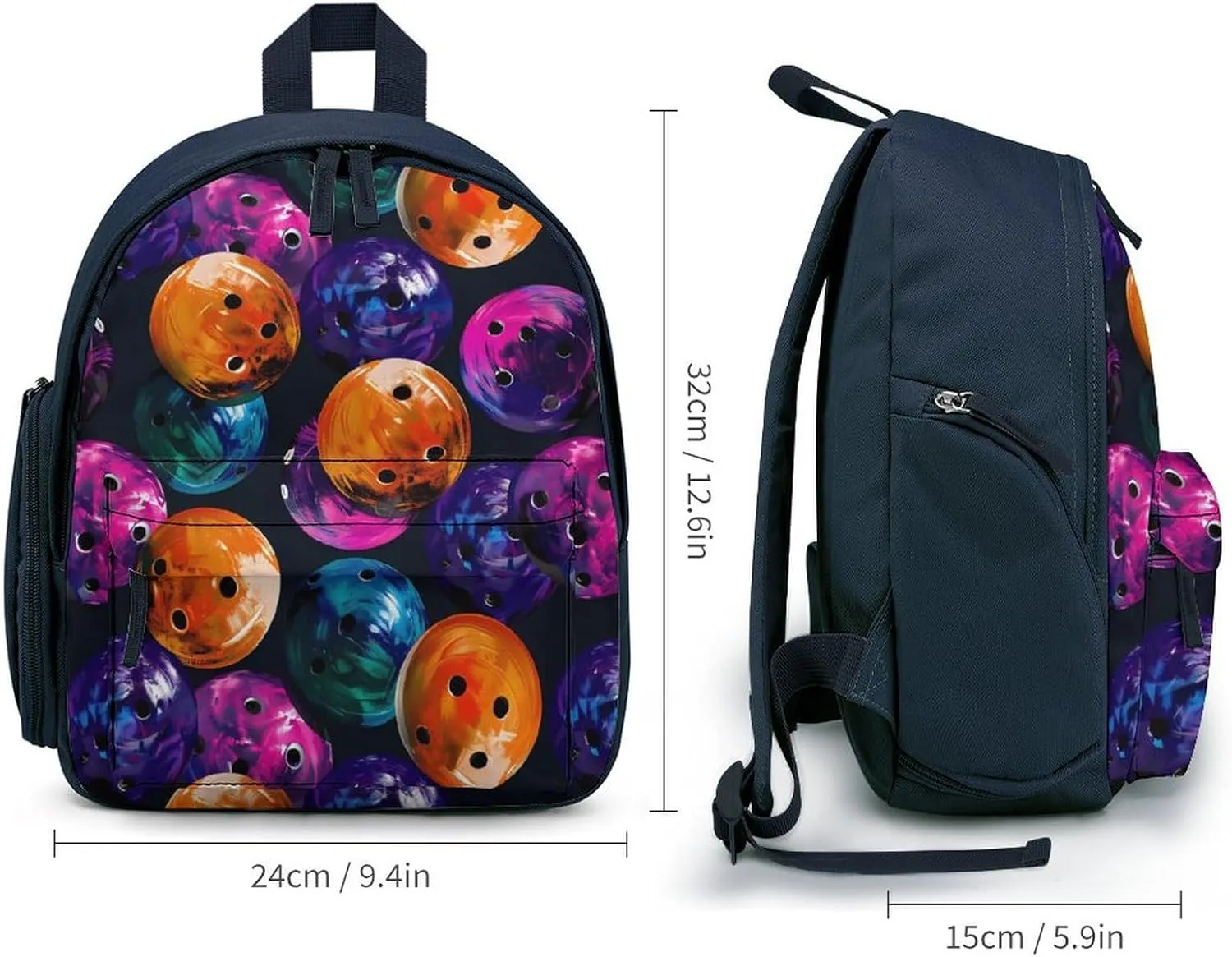 Bowling Ball Travel Backpack Water Resistant Luggage Daypack Business Weekender Bag for Men Women