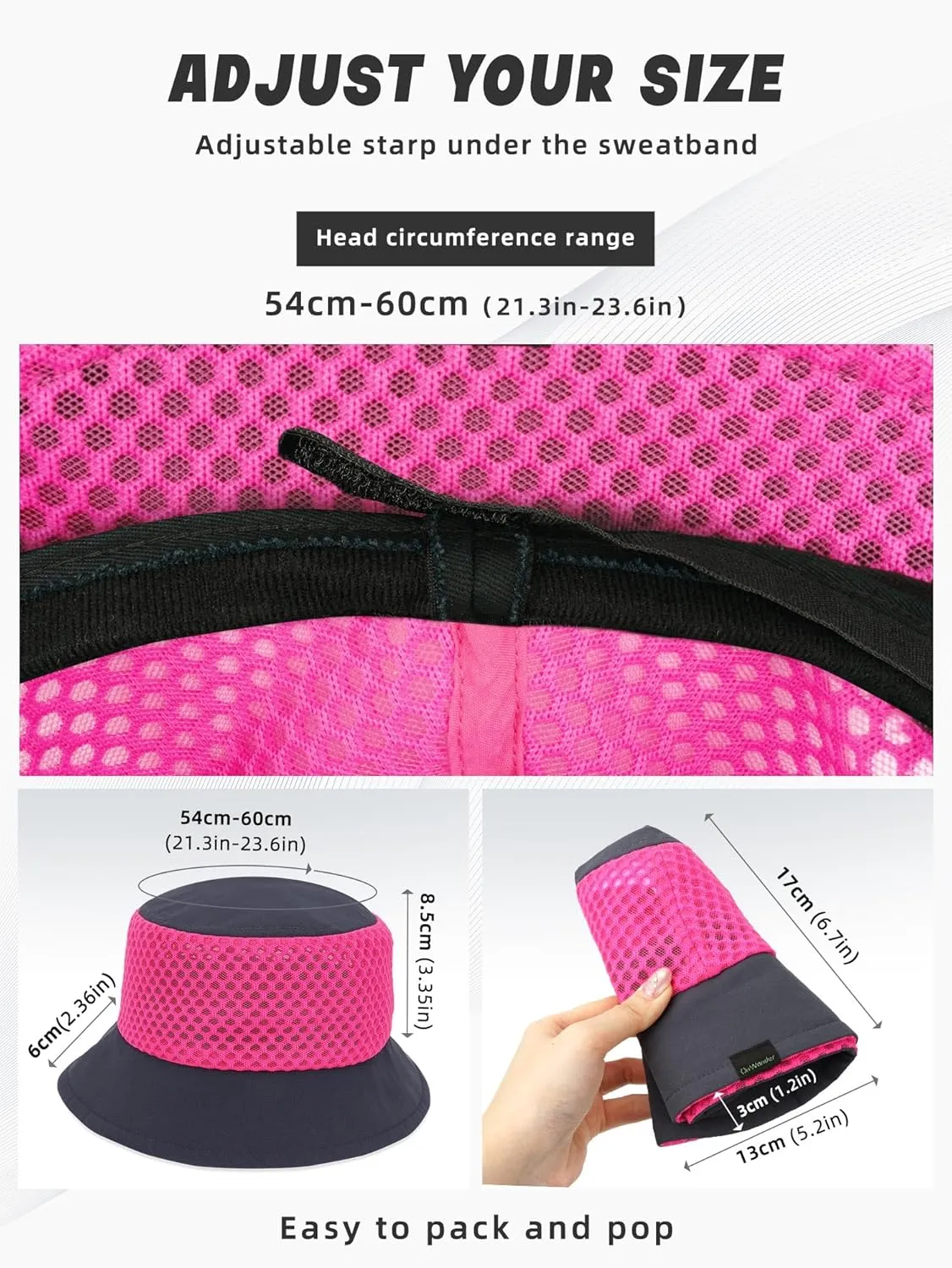 Breathable Bucket Hat for Men Women, Lightweight Mesh Sun Hat for Beach, Gardening, Hiking, Camping, Golf