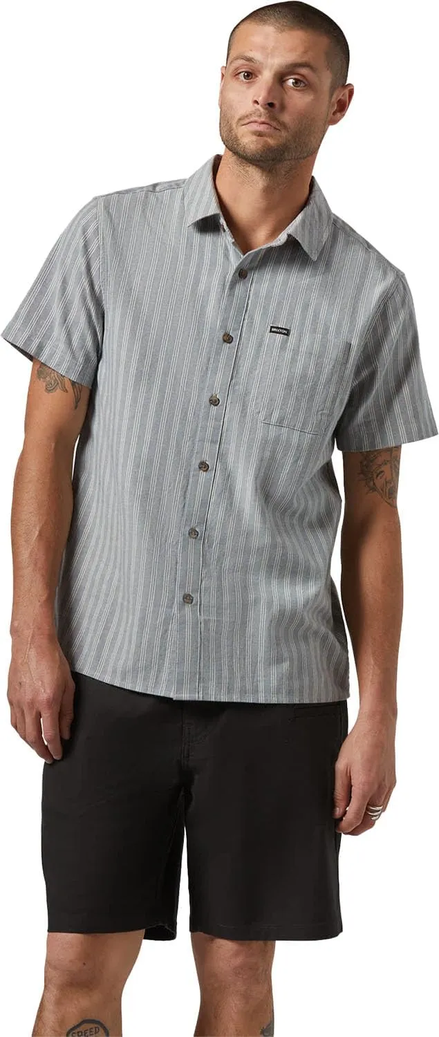 Brixton Cru Oxford Mens Stripe Button Up Shirt