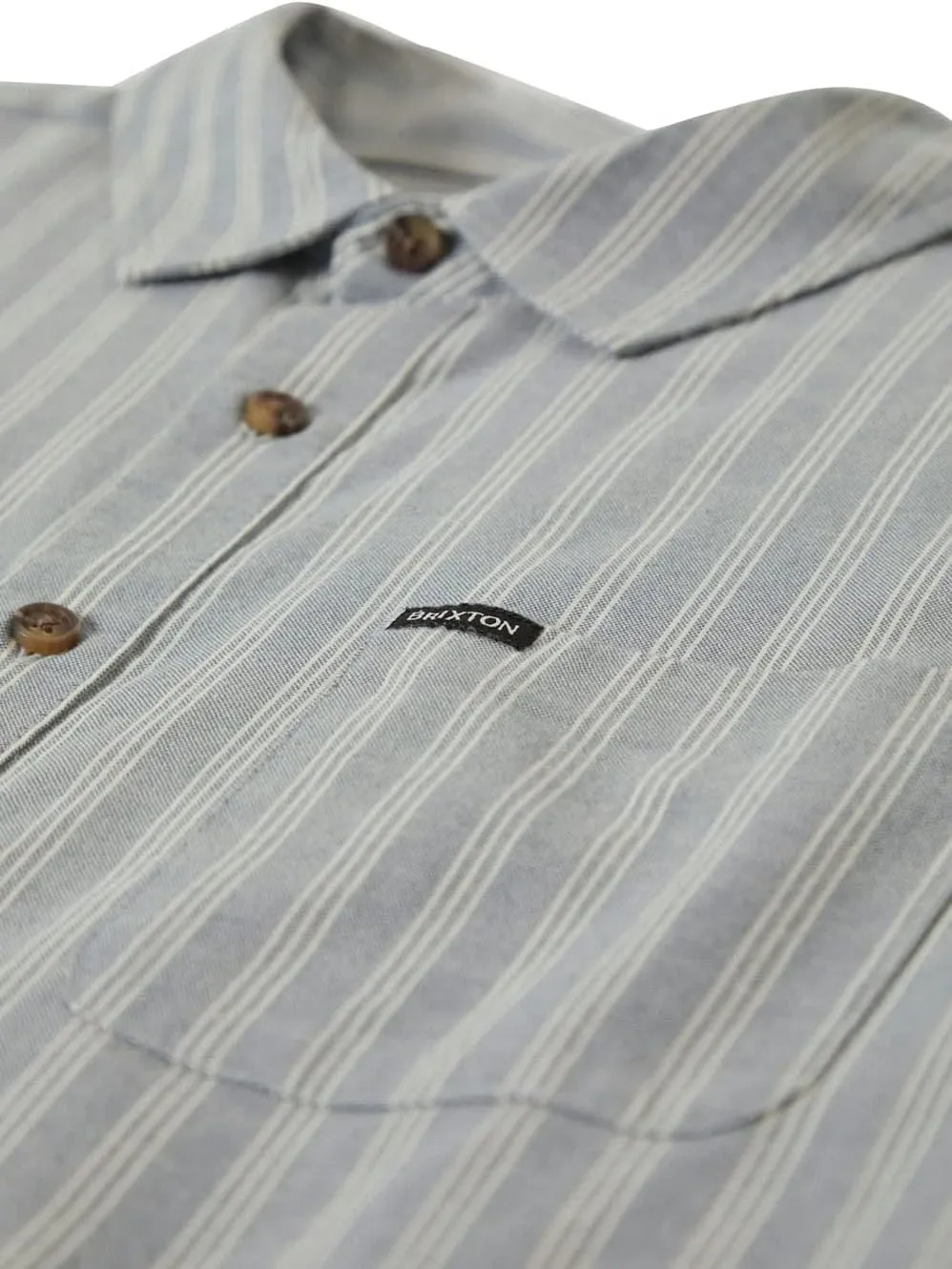 Brixton Cru Oxford Mens Stripe Button Up Shirt