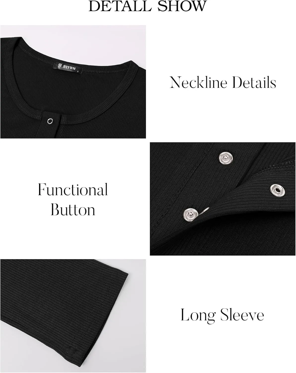 BTFBM Women Long Sleeve Shirts Fall Tops V Neck Button Up Slim Fit Ribbed Knit Solid Color Casual Shirts 2025