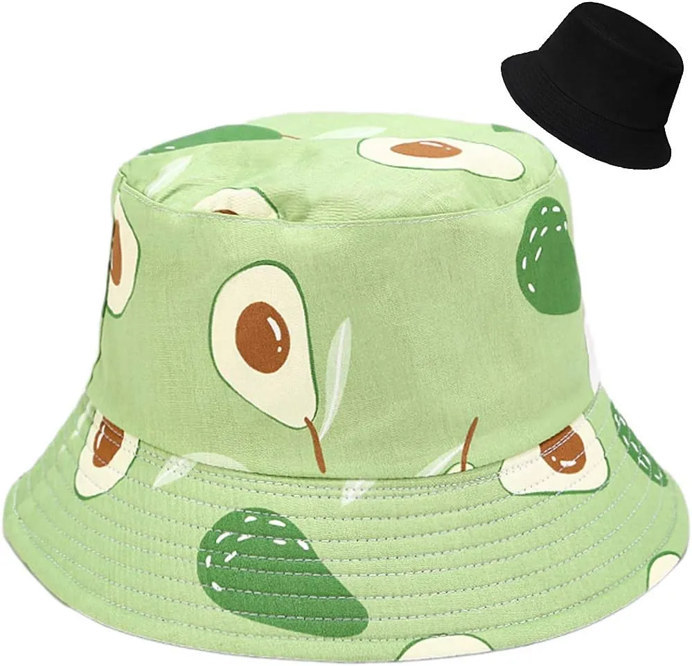 Bucket Hat Beach Sun Hat Fishing Hat for Women Men, Outdoor Travel Reversible Double Side Wear Fisherman Hat