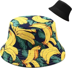 Bucket Hat Beach Sun Hat Fishing Hat for Women Men, Outdoor Travel Reversible Double Side Wear Fisherman Hat