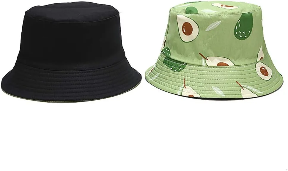 Bucket Hat Beach Sun Hat Fishing Hat for Women Men, Outdoor Travel Reversible Double Side Wear Fisherman Hat