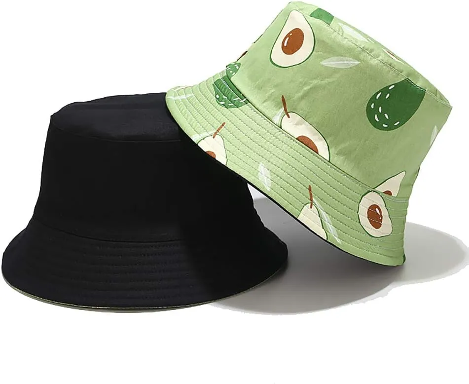 Bucket Hat Beach Sun Hat Fishing Hat for Women Men, Outdoor Travel Reversible Double Side Wear Fisherman Hat