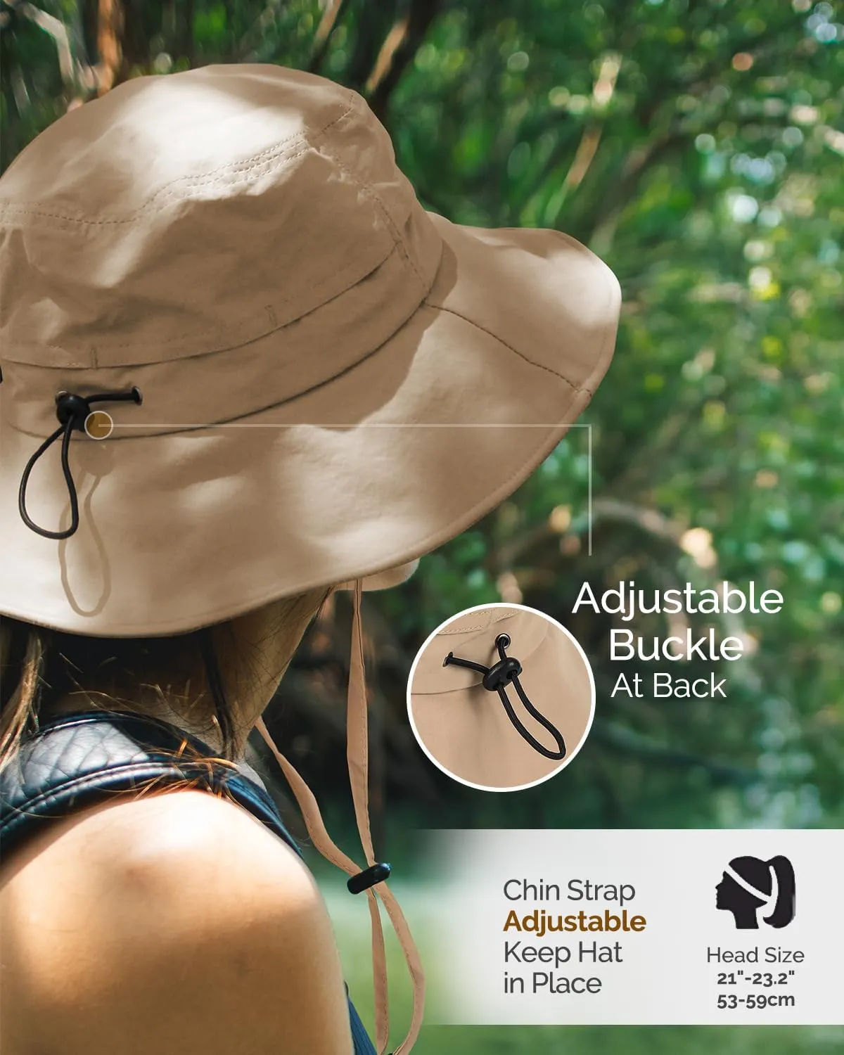 Bucket Hat Waterproof Rain Hat for Women Men Sun Hats UPF50  Packable Summer Hat Hiking Travel Floppy Sun Hat
