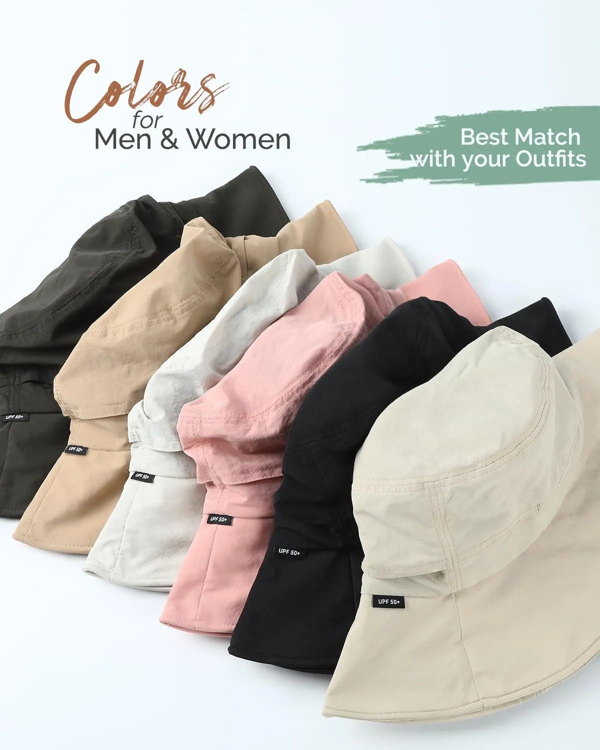 Bucket Hat Waterproof Rain Hat for Women Men Sun Hats UPF50  Packable Summer Hat Hiking Travel Floppy Sun Hat