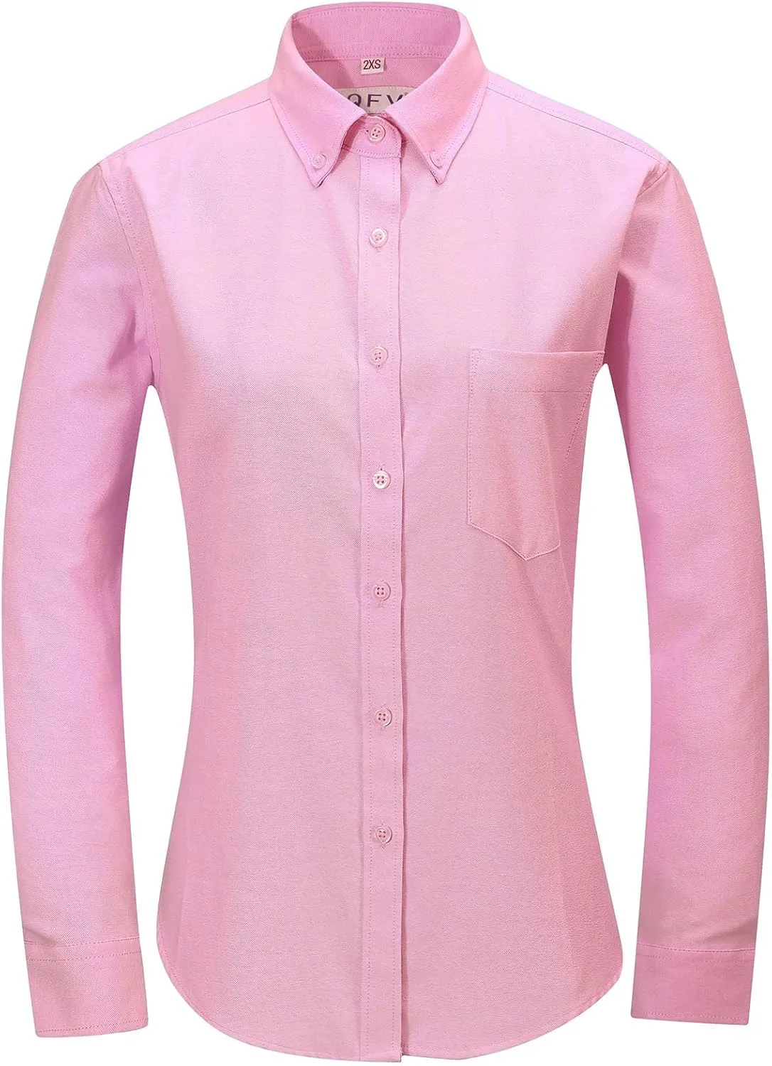 Button Down Shirt Women's Long Sleeve Oxford Shirt Cotton Work Blouse Wrinkle Resistant
