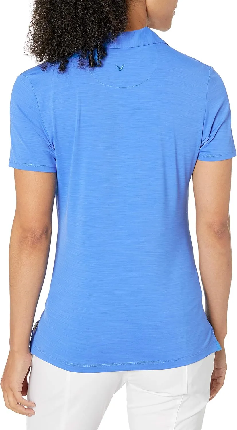 Callaway Womens Opti-Dri Tonal Short Sleeve Polo Shirt, with Stretch Fabric and Sun Protection, Extended Sizing