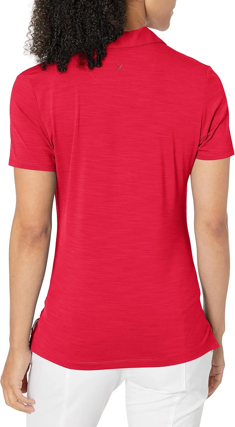 Callaway Womens Opti-Dri Tonal Short Sleeve Polo Shirt, with Stretch Fabric and Sun Protection, Extended Sizing