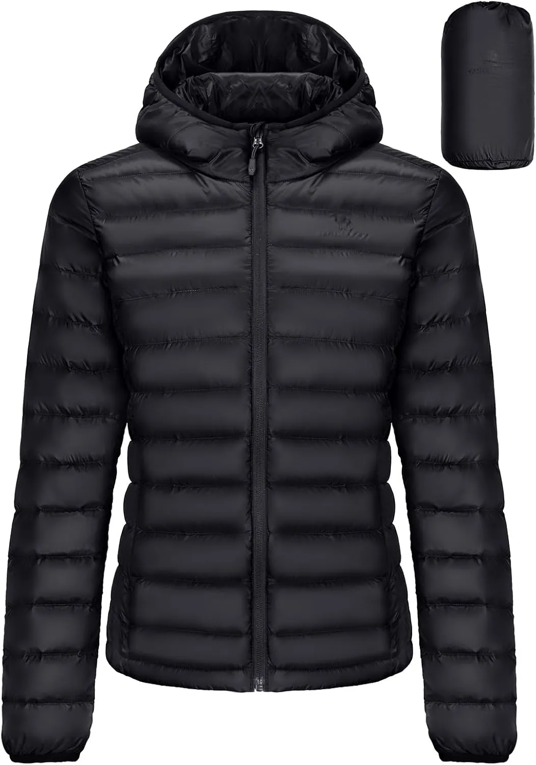 CAMEL CROWN Women's Packable Hooded Down Jacket Ultra Light Insulated Puffer Coat Water Resistant