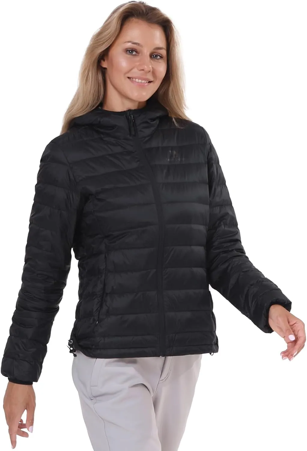 CAMEL CROWN Women's Packable Hooded Down Jacket Ultra Light Insulated Puffer Coat Water Resistant