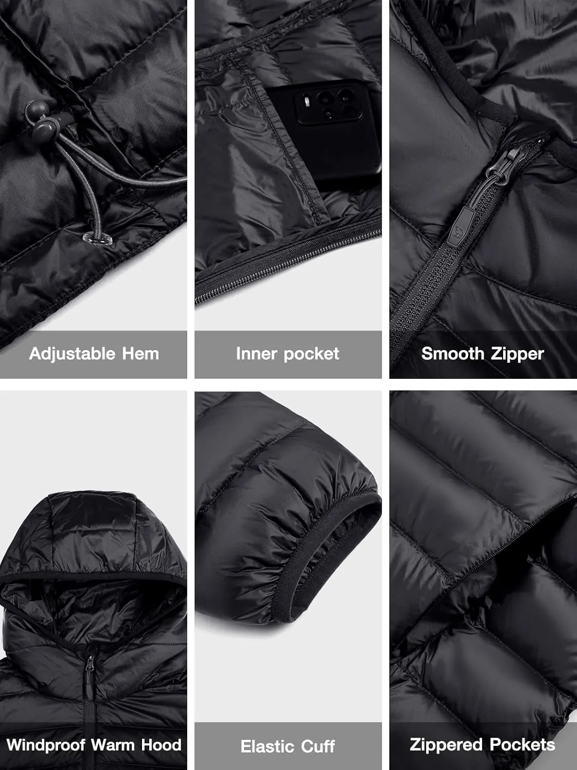 CAMEL CROWN Women's Packable Hooded Down Jacket Ultra Light Insulated Puffer Coat Water Resistant