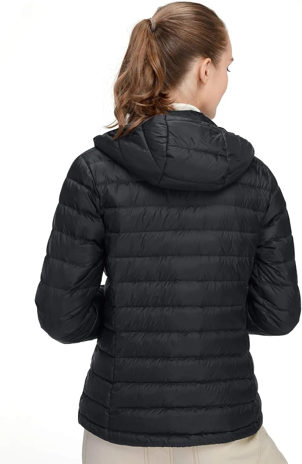 CAMEL CROWN Women's Packable Hooded Down Jacket Ultra Light Insulated Puffer Coat Water Resistant