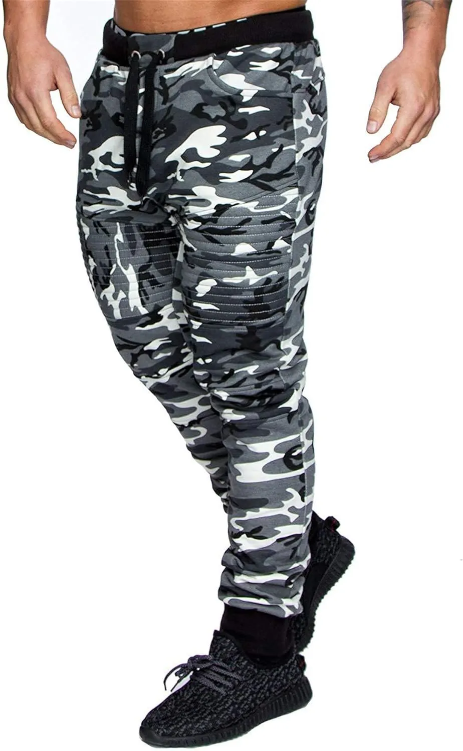 Camo Pants Men Cargo Sweatpants Tactical Workout Gym Joggers Athletic Hiking Trousers Casual Slim Fit Sweatpant Pockets