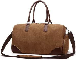Canvas Travel Duffle Bag Multiple Compartments Waterproof Large Overnight Bag For Men Carry on Office Business