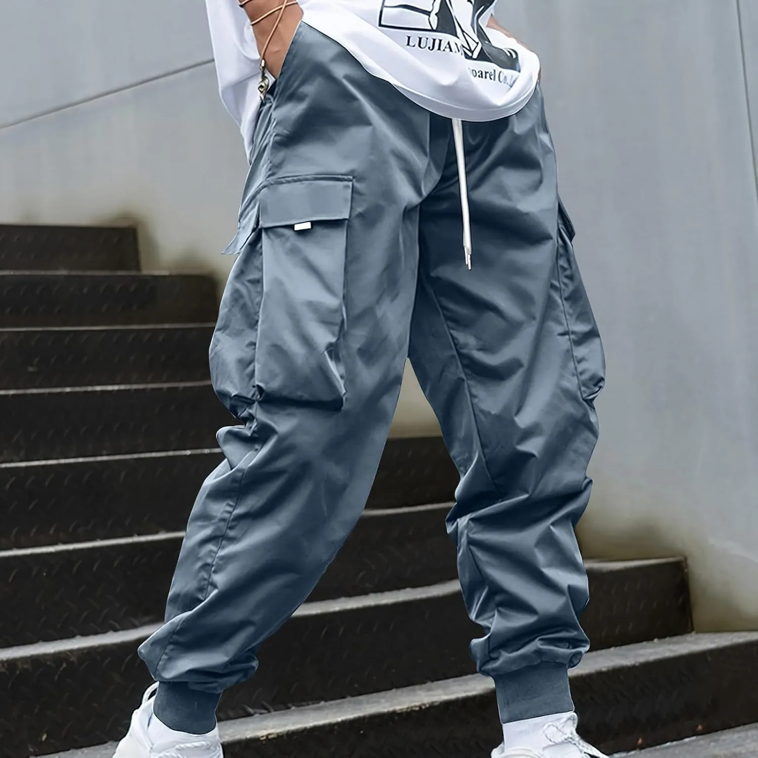 Cargo Joggers Men Baggy Casual Athletic Jogger Cargo Pants Drawstring Fashion Y2k Streetwear Pantal??N Cargo Hombre