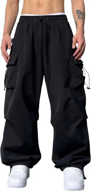Cargo Pants for Men Baggy Parachute Pants Men Elastic Waist Harem Pants Y2k Sweatpants Lightweight Streetwear Pants
