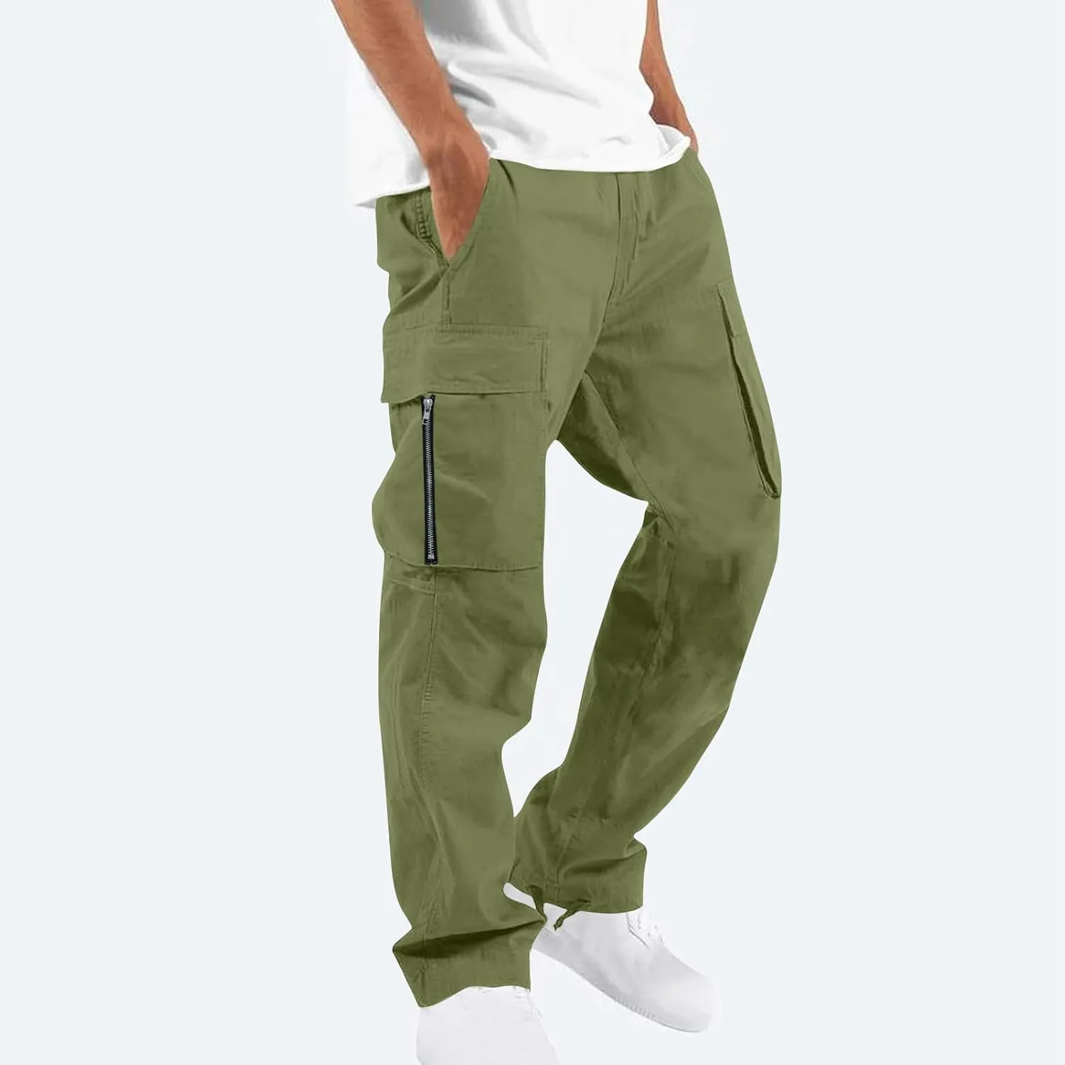 Cargo Pants for Men Baggy Workout Regular Straight Hiking Tactical Trousers Casual Athletic Cargo Pants with Multi-Pockets