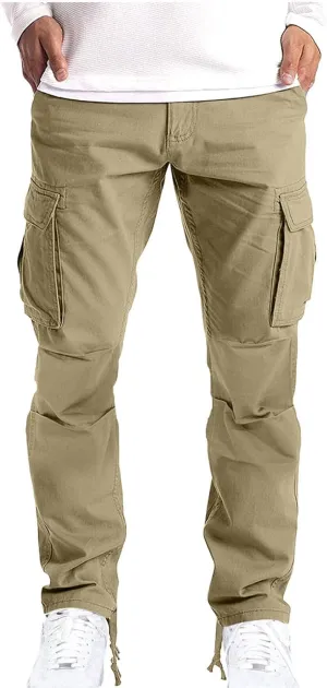 Cargo Pants for Men Slim Fit Straight Leg Stretch Lightweight Casual Travel Work Ripstop Tactical Hiking Cargo Pants