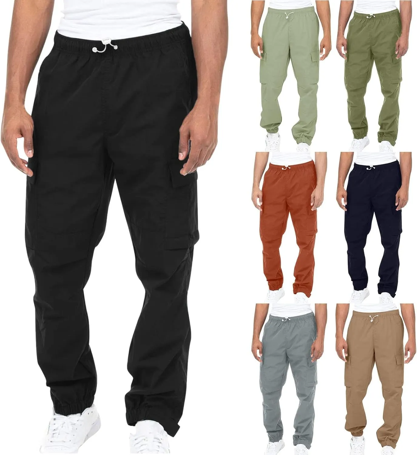 Cargo Sweatpants for Men Big and Tall Bottom Cargo Pants for Men Casual Mens Cargo Pants Mens Hiking Pants Cargo Work