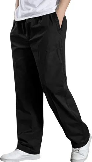 Cargo Work Pants for Men Lightweight Elastic Waist Pants Baggy Jogger Pants Outdoor Hiking Pants Athletic Gym Pants