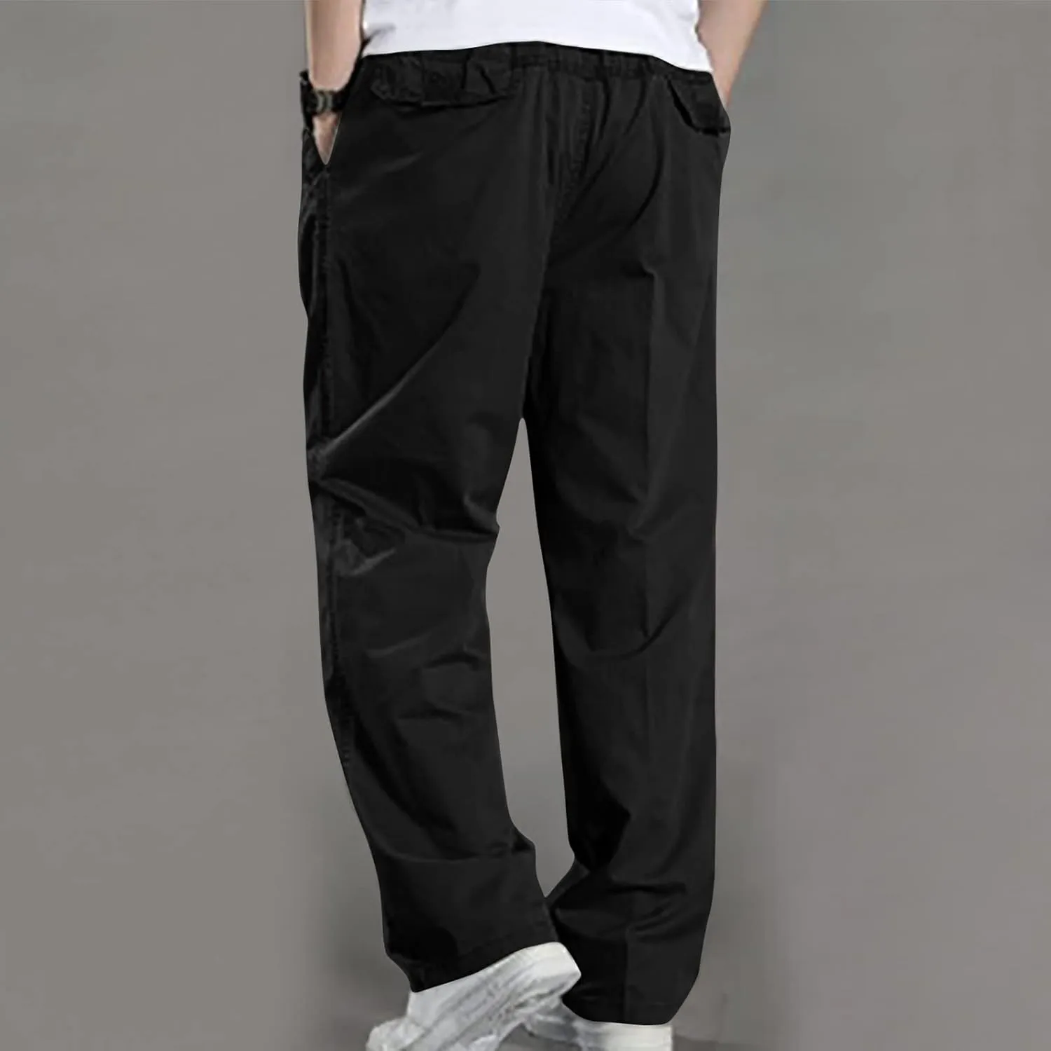 Cargo Work Pants for Men Lightweight Elastic Waist Pants Baggy Jogger Pants Outdoor Hiking Pants Athletic Gym Pants
