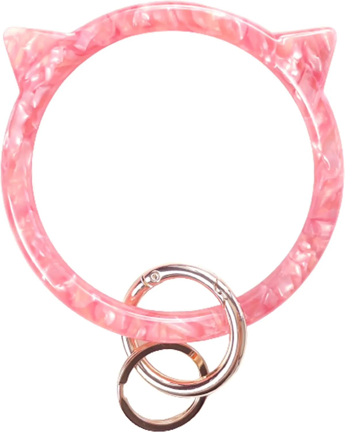 Cat Key Ring Bracelet Wristlet Keychain Keychains Bangle Keyring for Women Girls Key Animal Chain Holder Wrist Car Wallet