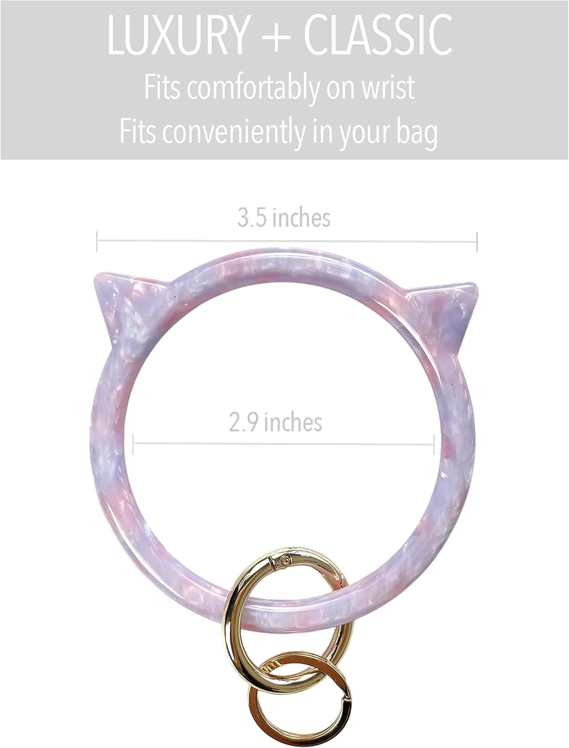 Cat Key Ring Bracelet Wristlet Keychain Keychains Bangle Keyring for Women Girls Key Animal Chain Holder Wrist Car Wallet