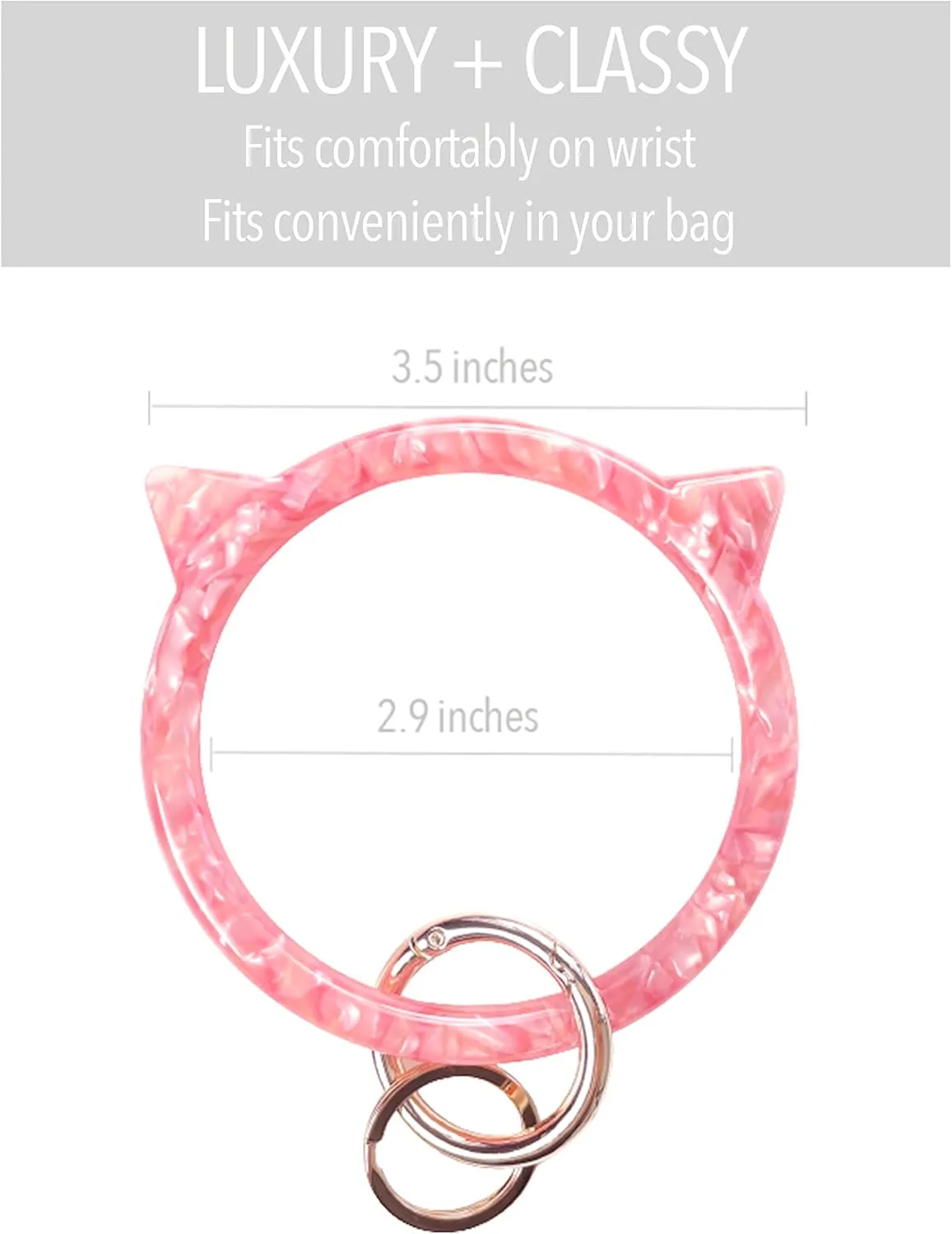 Cat Key Ring Bracelet Wristlet Keychain Keychains Bangle Keyring for Women Girls Key Animal Chain Holder Wrist Car Wallet