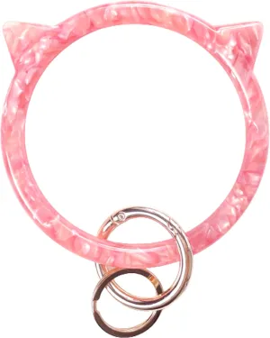 Cat Key Ring Bracelet Wristlet Keychain Keychains Bangle Keyring for Women Girls Key Animal Chain Holder Wrist Car Wallet
