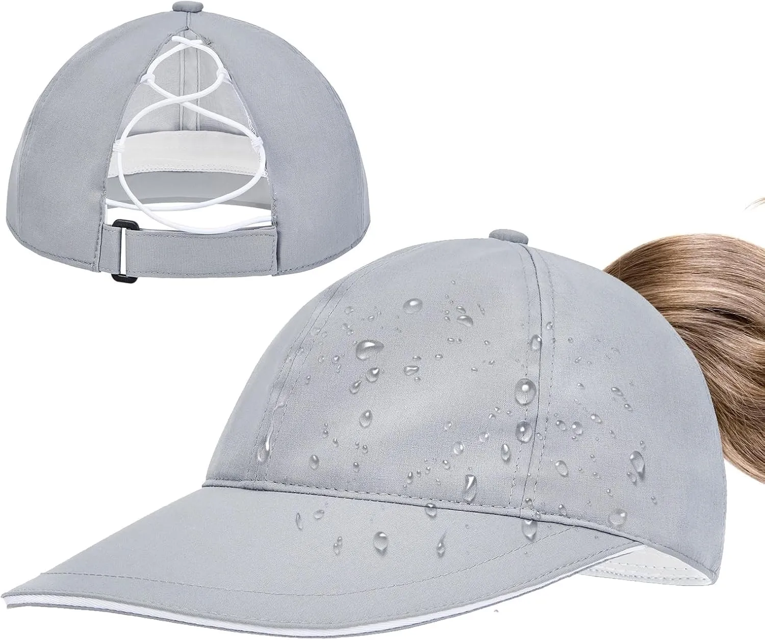 Century Star Waterproof Baseball Cap Ponytail Hat for Women Mens Running Golf Outdoor UV Protection Caps Unisex Sun Hats