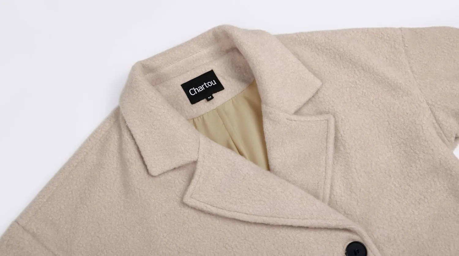 CHARTOU Women Oversized Long Winter Coats Warm Wool Blend Pea Trench Coat Overcoat