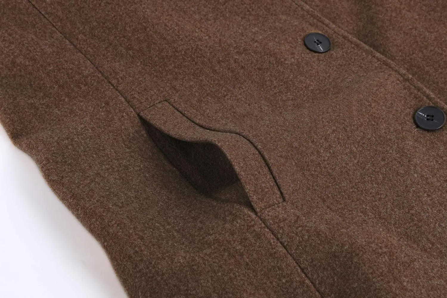 CHARTOU Women's Casual Thicken Wool Blend Stand Collar Single Breasted Pea Coat