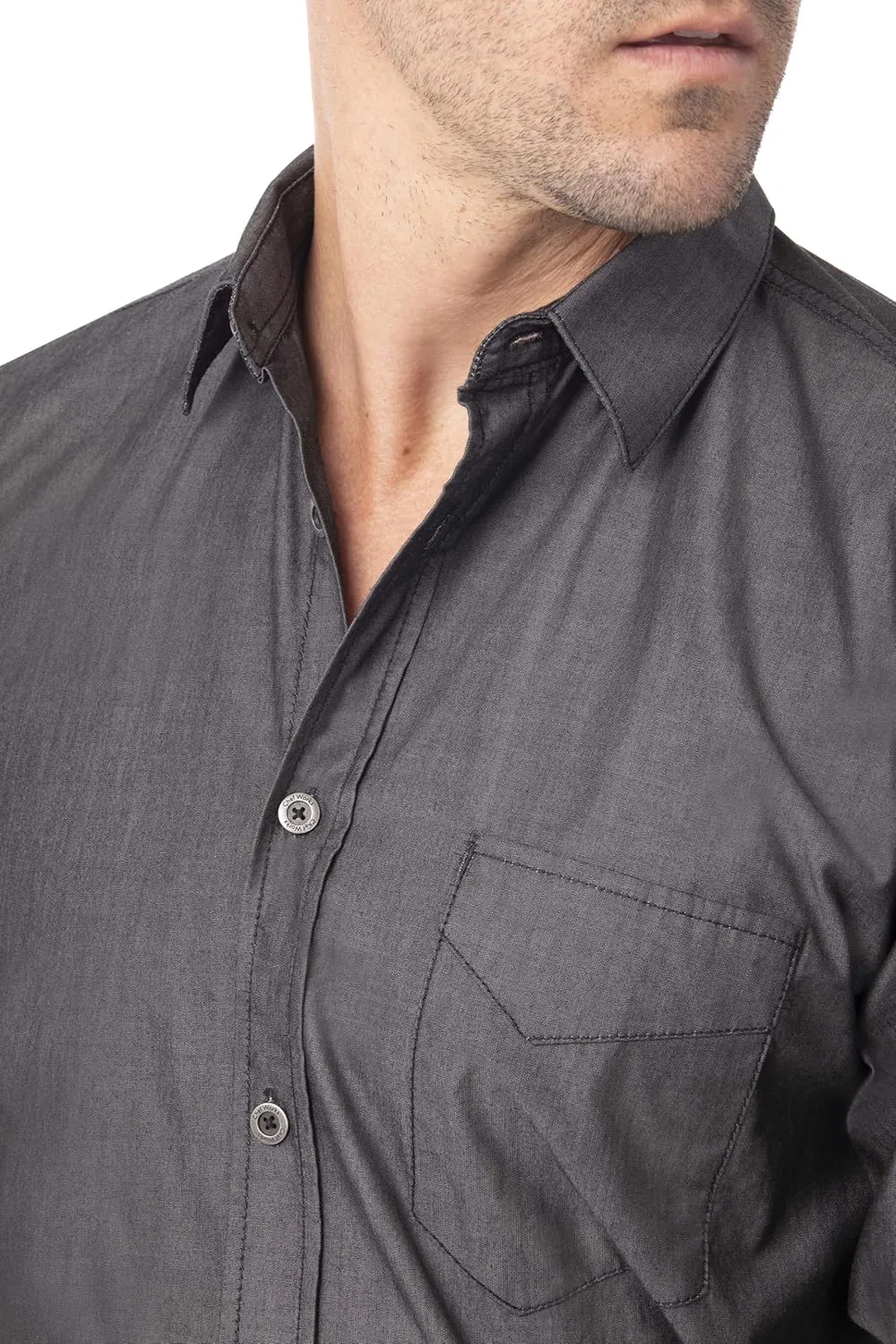 Chef Works Men's Detroit Long Sleeve Denim Shirt