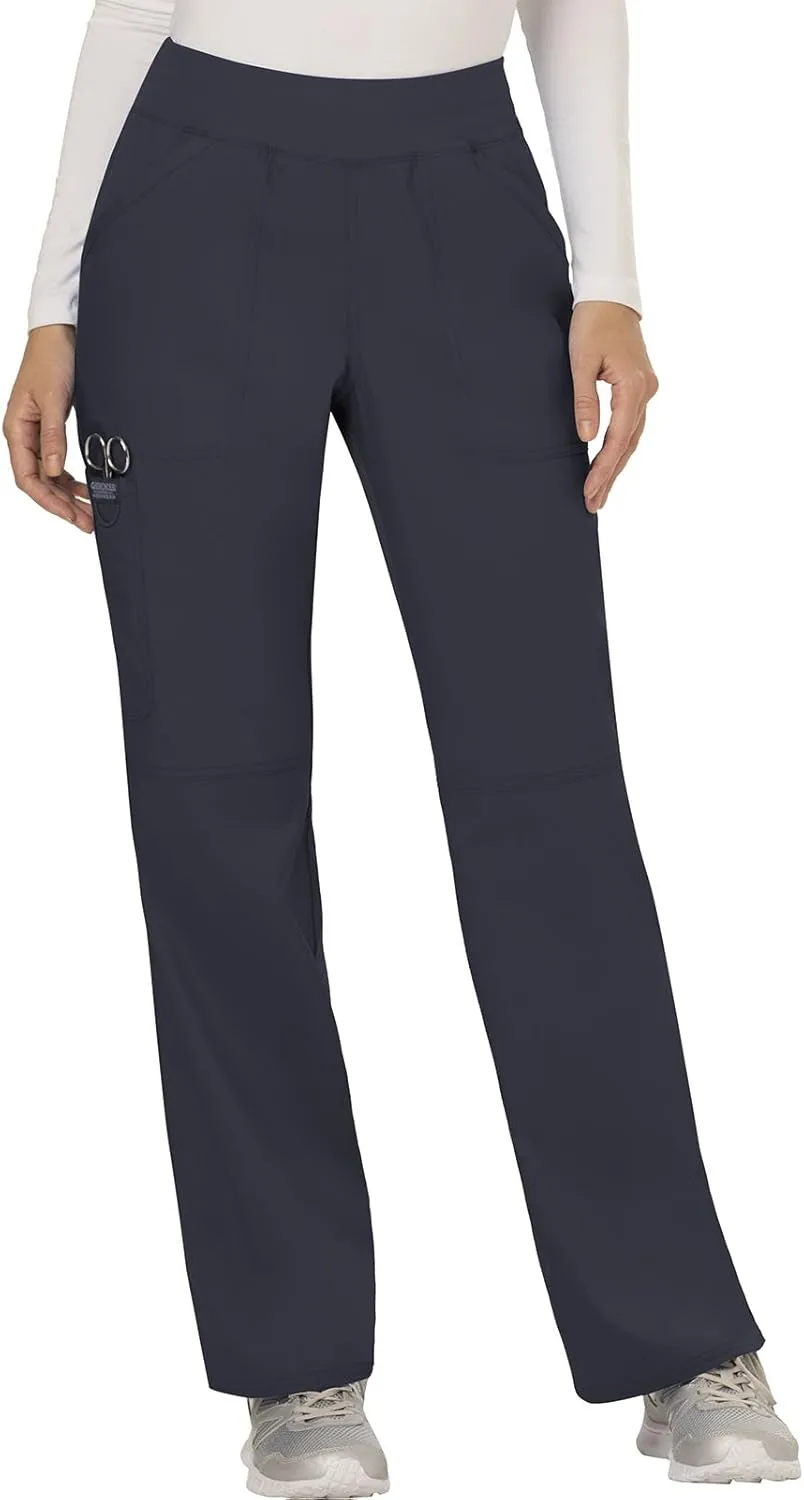 Cherokee Women Scrub Pant with Straight Leg Pull-on Pant Medical Bottom with 4 Pocket & 2-Way Stretch Fabric - WW110