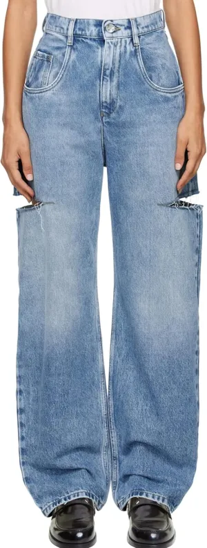 Cicy Bell Womens High Waisted Baggy Jeans Side Cut Out Wide Leg Stretchy Trendy Denim Pants with Pockets