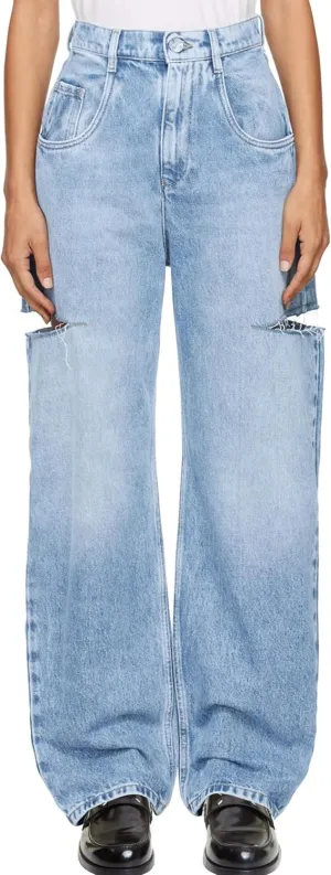 Cicy Bell Womens High Waisted Baggy Jeans Side Cut Out Wide Leg Stretchy Trendy Denim Pants with Pockets