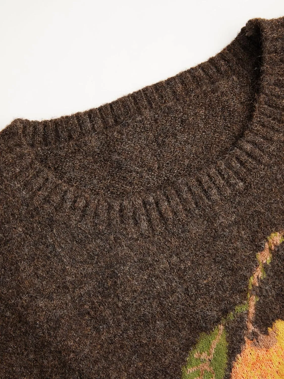 CIDER Knit Round Neckline Pear Graphic Wool-Blend Vest Curve & Plus