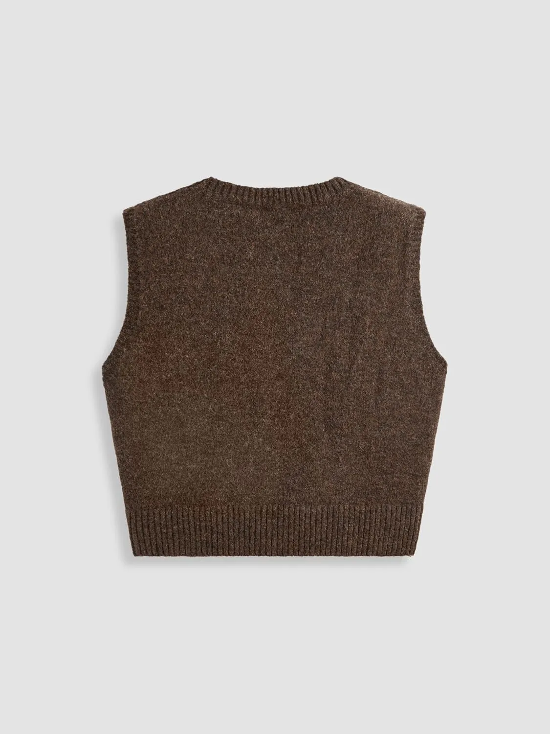 CIDER Knit Round Neckline Pear Graphic Wool-Blend Vest Curve & Plus