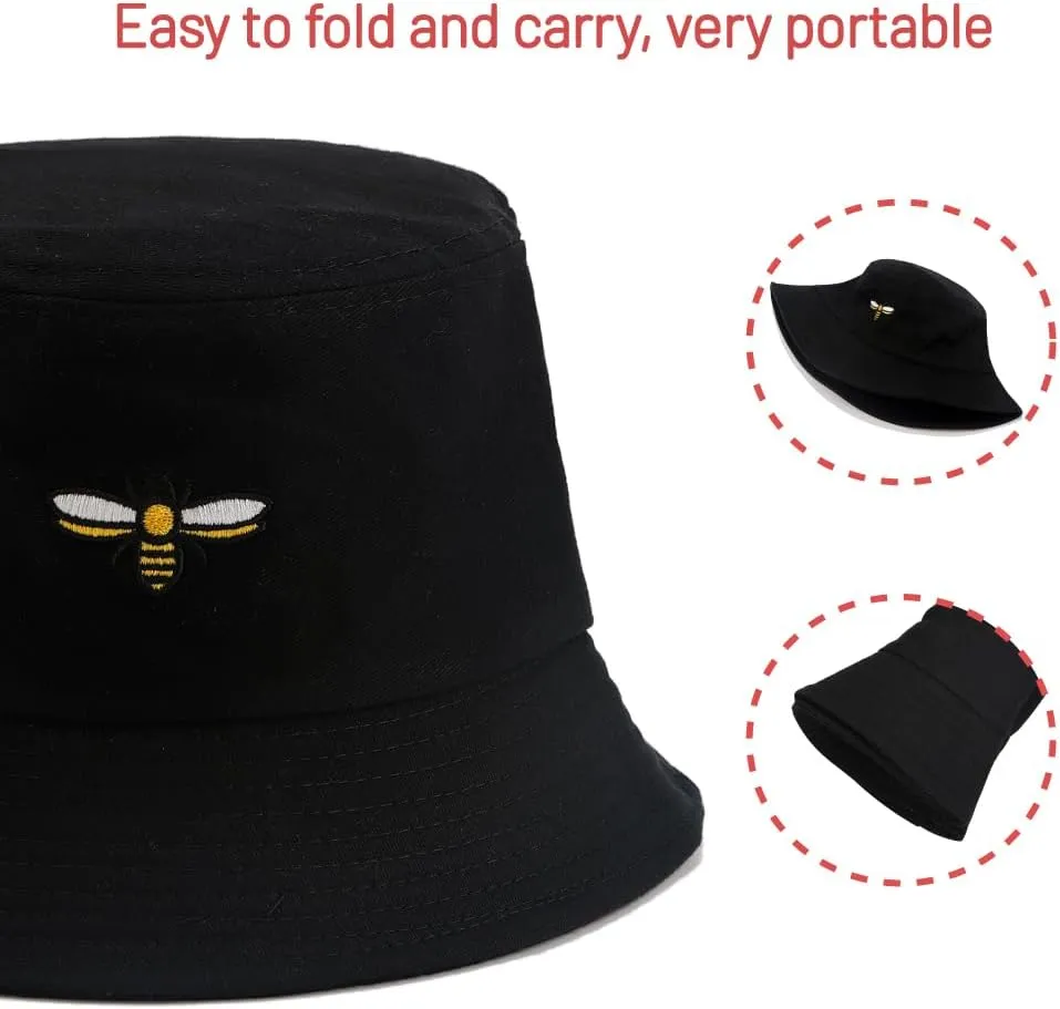 Cotton Bucket Hat for Women Men Summer Travel Sun Beach Bucket Cap, Unisex Outdoor Fisherman Hat