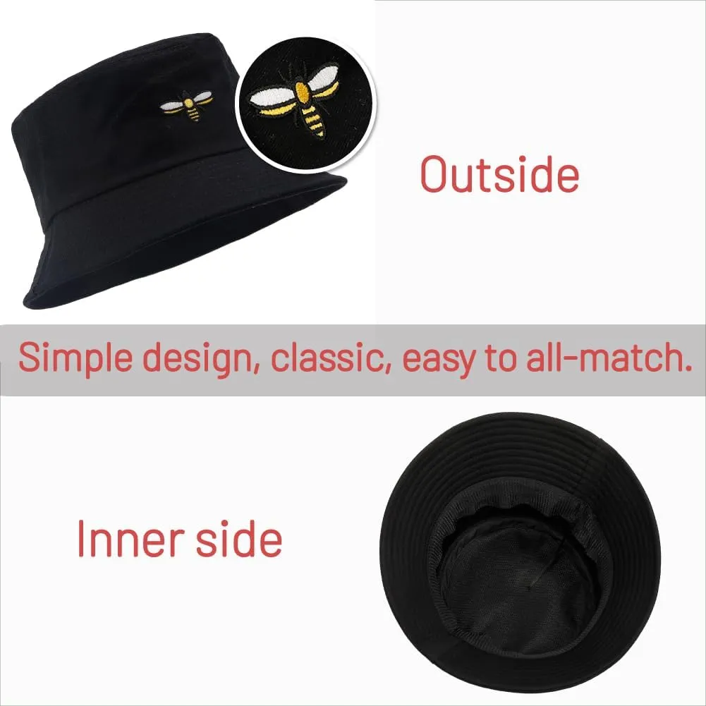 Cotton Bucket Hat for Women Men Summer Travel Sun Beach Bucket Cap, Unisex Outdoor Fisherman Hat