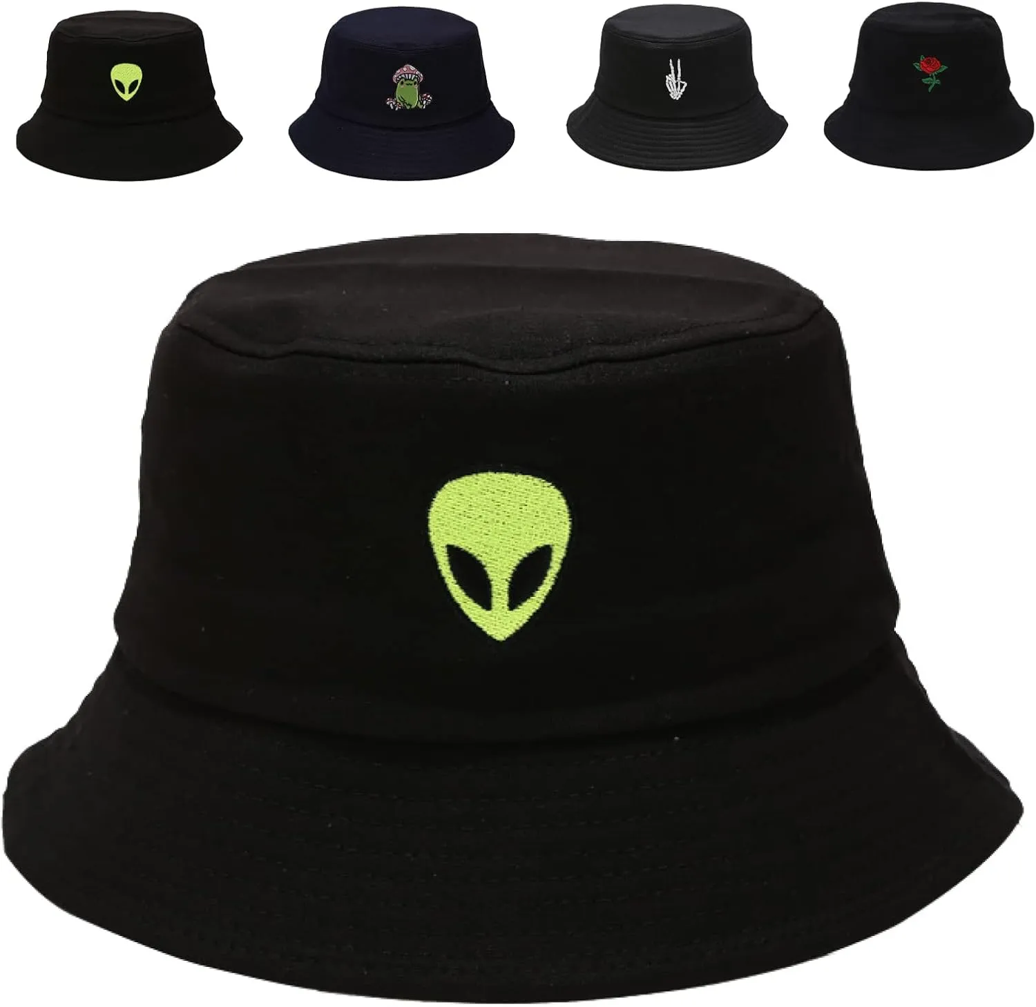 Cotton Bucket Hat for Women Men Summer Travel Sun Beach Bucket Cap, Unisex Outdoor Fisherman Hat